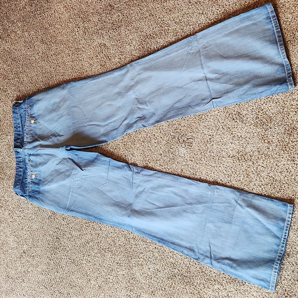 Banana Republic Blue Flare Wide Leg Denim - Picture 11 of 12